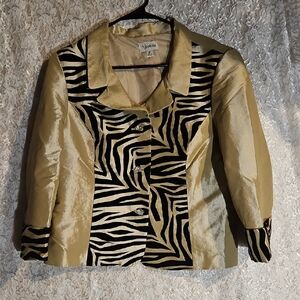 Elegant Zebra Print Women's Blazer